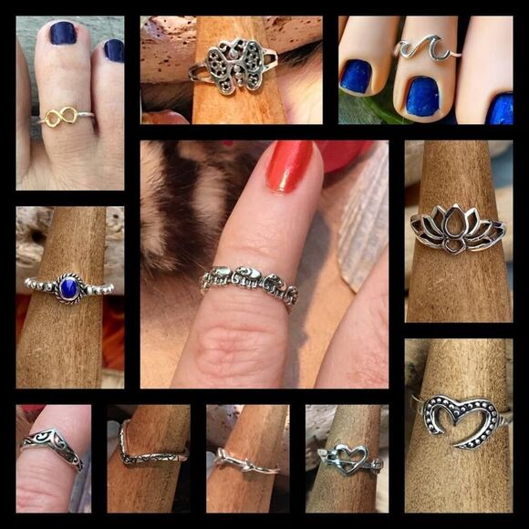 STERLING SILVER TOE RINGS 2 FOR $30.00, Bundle Toe Rings - Picture 2 of 7